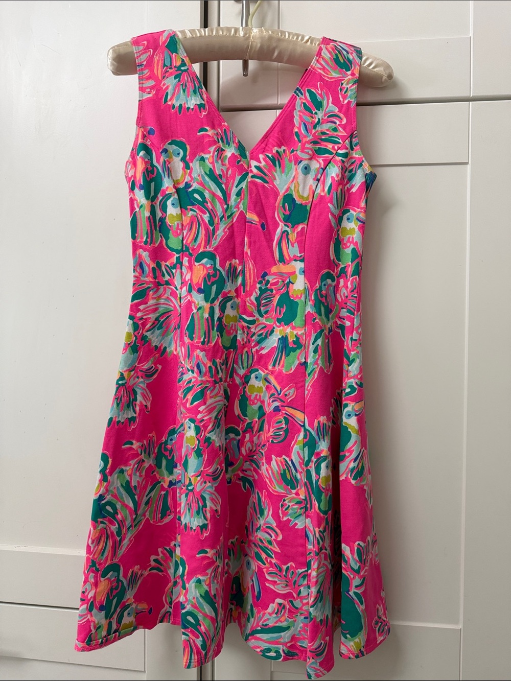 Lilly Pulitzer Vibrant Pink Floral A-Line Dress size xs